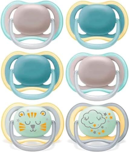 Philips Avent Ultra Air Day & Night Schnuller Set 18+ Monate, 6 Stück, inklusive Transport- und Sterilisationsbox, 18+ M, Uni Mix
