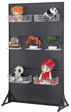 Porte Outils Métal, Pegboard, Panneau Perforé, Râteliers Autoportants, Panneau Porte Outils, Panneau Atelier pour Garage, Bricolage, Cuisine (Color : Negro, Size : 120 * 60CM/47.2 * 23.6IN)