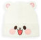 Milkmochabear Beanie mit Milch-Mokka-Gesicht – niedliche, warme Strickmanschette, Mütze für Damen und Herren, mit gesticktem Charaktergesicht, milk, Einheitsgröße