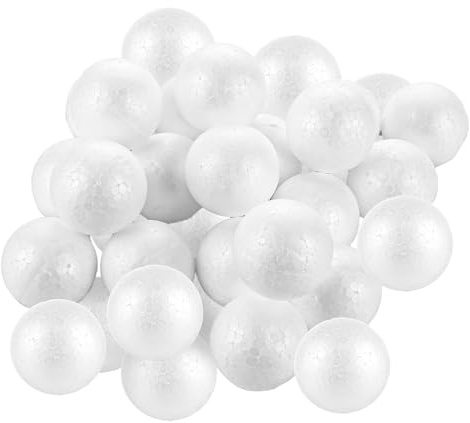 VIDETOL 100 palline di polistirolo in polistirolo, coni di polistirolo solido da 5 cm, in polistirolo bianco, rotonde per artigianato, artigianato e modellismo, RHEU-Styropor-100pcs--240105fa