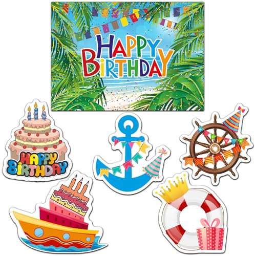 Kanayu 6 Pcs Multicolor Party Cruise Door Magnets, Cruise Mode Ship Steering Wheel Life Preserver Ring Car Fridge Magnet Decal for Summer Stateroom Carnival Birthday Party