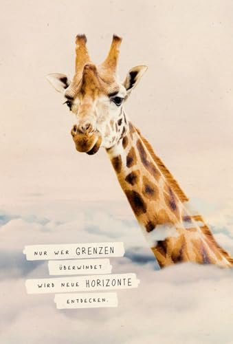 Skorpion Postkarte Lebensweisheit Grenzen Giraffe, Zuckerrohrpapier
