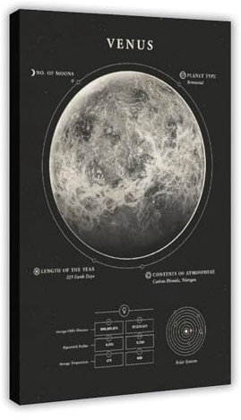 Venus Planet Poster Leinwand Poster Schlafzimmer Dekor Sport Landschaft Büro Zimmer Dekor Geschenkrahmen: 30 x 45 cm