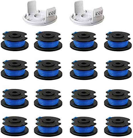 QENETY Bobine de Fil de Rechange pour débroussailleuse Ryobi One+ AC14RL3A, Olt1832 Rac124, 1,6 mm, Fil de Rechange pour débroussailleuse Ryobi 18 V, 24 V, 40 V, 3,4 m (18 pièces)