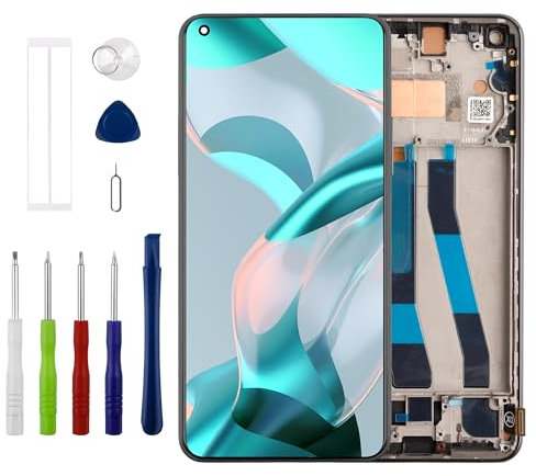Duotipa [Non Supporta Impronte digitali Nuovo Display LCD TFT Touchscreen Digitizer di Ricambio per Xiaomi Mi 11 Lite 5G NE/NE 5G / Mi 11 Lite 4G / 5G con Kit di Strumenti Tecnici di Riparazione