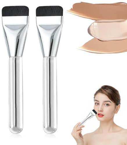 2 Stück Ultra Thin Foundation Brush, Flacher Foundation Makeup Concealer Pinsel,Pudrige oder Flüssige Foundation,Beauty Geschenke für Frauen Mädchen