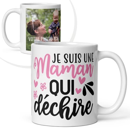 selfiemania - Un mug en céramique à personnaliser avec une photo, Maman qui déchire, cadeau fête des mères, anniversaire maman, MUGBB01