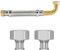 DVGW gep. Panzerschlauch 3/4-1 Zoll 30-150cm, Flexschlauch, DN25&DN19, Wasseranschluss, Heizung, Enthärtungsanlage (80 cm, 3/4 Zoll Überwurfmutter mit Bogen x 3/4 Zoll Überwurfmutter Panzerschlauch)