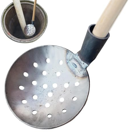 Fravsiu Cuillère d'égout, cuillère à outils pour fosse septique | Cuillère de nettoyage en fer lourd pour enlever les boues métalliques - Bassin de collecte arrondi pour un efficace