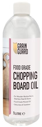 GRAIN GUARD Chopping Board Oil | 1 Litre | Food Grade Mineral Oil | Ideal for Wooden Chopping Boards and Worksurfaces, Stainless Steel and Stone Surfaces | Odourless & Tasteless