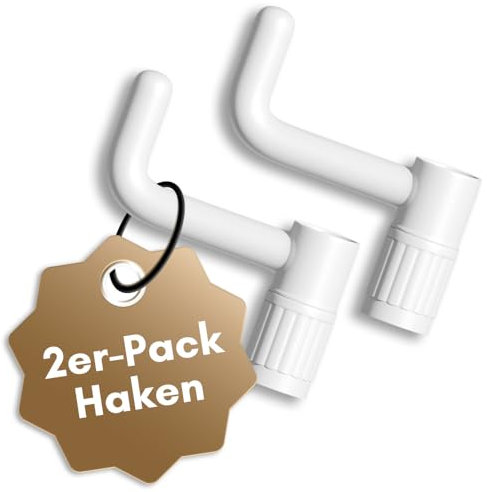LOBUX® - Zusatzhaken für Garderobenständer [weiß, 2st] – Erweitere deinen Kleiderständer um zusätzlichen Stauraum