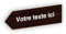 Flèche directionnelle gravée autocollante personnalisable, Plaque signalétique orientation Gauche – bois - format 20x6