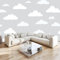 Vlies Fototapete Cartoon-Stil Weiße Wolken - Foto Tapete Schlafzimmer Wohnzimmer Moderne Vliestapete 200 x 140 cm Wandtapete Bildtapete 8D Effekt Wand Dekoration