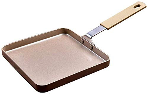YXUANYZNB Poêle à crêpes carrée antiadhésive avec base en acier carbone haute résistance, compatible induction pour la cuisson de gâteaux, œufs à frire, mini ustensiles de cuisine, métallique