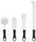 MASTERTOP Bottle Cleaning Brush, 4pcs Foam Cleaning Brush Set for Wine Decanter, Glass, Beer Steins, Neck Goblets, Babies Bottles, Glass Cleaning Brush with Stainless Steel Handle - White