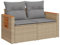 HETFTJN Balkon Eckbank Lounge Sofa Outdoor Big Sofa Küchensofa - Gartensofa mit Kissen 2-Sitzer Beige Poly Rattan für Terrasse Speisesaal Schwimmbad Garten