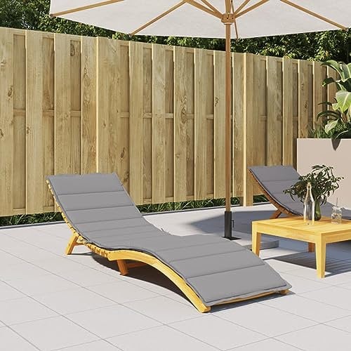 Sufrk Sonnenliegen-Auflage Grau 200x50x3 cm Oxford-Gewebe Liegestuhl-Sauna Saunaliege Outdoor