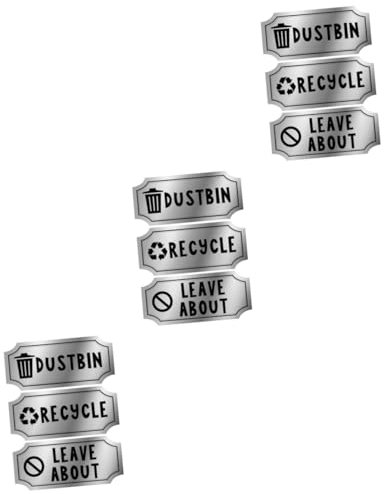 Angoily 3sets Self-Adhesive Kitchen Dustbin Sticker Waste Bin Labels for Bedroom Waste Sticker for Bins