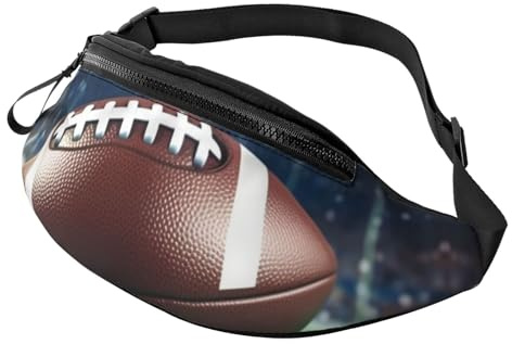 Mem Fashion Bauchtasche für Damen, American Football, Gürteltasche mit verstellbarem Riemen, Schwarz, Einheitsgröße, Schwarz , Einheitsgröße
