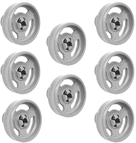 8 x Geschirrspüler untere Korbrollen Kompatibel mit Fisher & Paykel Haier Smeg Kenwood Indesit Hoover Hotpoint Candy Ariston Creda Indesit Carlton Geschirrspüler, Universal Rollen