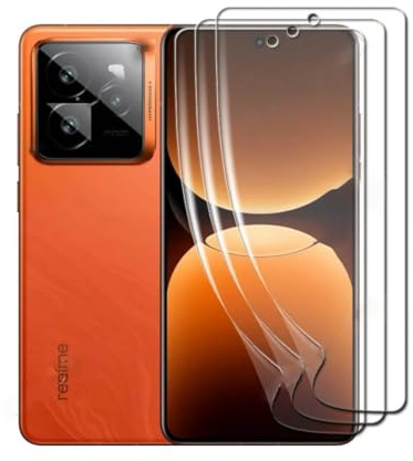 SRSRROP Protector de Pantalla para Realme GT 7 Pro/GT7 Pro Racing 5G | 3 Piezas Película de Hidrogel Flexible de transparentes TPU [alta sensibilidad][no vidrio templado]