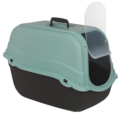 URBNLIVING Enclosed Cat Litter Box - Extra Large Hooded Tray with Filter, & Carry Handle - Easy Clean, Odor Control, Secure Flap Door for Cats, 8 Color Options