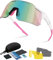 Winyoher Schnelle Brille Laufbrille Damen UV400 Sport Sonnenbrille Sportbrille Winddicht Fahrradbrille Herren-Wie Radfahren,Outdoor-Sport,Fahrrad,Laufen,Joggen-Pink