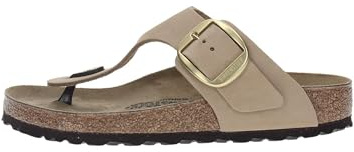 Birkenstock Damen Zehensandale Gizeh Big Buckle Nubukleder normal Beige 35