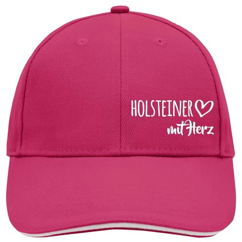 Huuraa Unisex Kappe Holsteiner mit Herz Geschenk Pink/White Holsteiner Mitbringsel