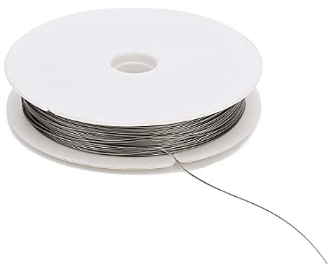 Filo di Ferro,Filo di Ferro per Fioristi 2 pz. Filo d'oro in acciaio inox in acciaio inox perline corda cordoncino filo di pesca for Fai da te Bracciali for collana Gioielli for i risultati(Steel,Dia