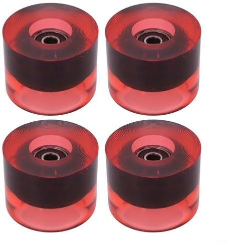 Skate-Rollen-Set, 4 Stück, 60 x 45 mm, 78 A, mit ABEC9-Kugellagern für Longboard und Skateboards, Rot B