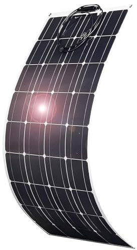 Sunseota Panneau Solaire Flexible,Kit Panneau Solaire 150W/200W/300W/400W/520W Panneau Solaire Souple,Chargeur de Batterie Solaire avec contrôleur,pour Camping-Cars, Caravanes, Bateaux, Toits,150w