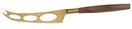alpina Käsemesser Set 2-teilig – Käsemesserset mit Goldklinge und Holzgriff – Für Weichkäse und Hartkäse – Käsemesser für Servierplatte, Buffet oder Frühstück