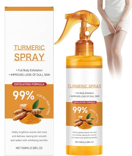 Kurkuma Peeling Spray mit Retinol, Kurkuma Gesichts- & Körperpeeling-Exfoliator, Aufhellendes Peeling-Spray für Glatte & Erfrischte Haut, Tiefenreinigende Gesichtsbehandlung für Poren (1pcs)