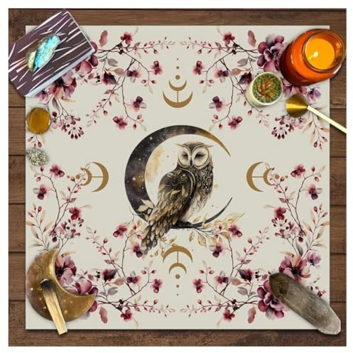 TMTGTS Altartuch 49 * 49cm Tarotkarten Tischdecke Altar Tarotmatte Tarot Altardecke Astrologie Tuch Servietten Hexerei zubehör Spirituelles altartischdecke klein Teppich für Magier Brettspiele Dekor