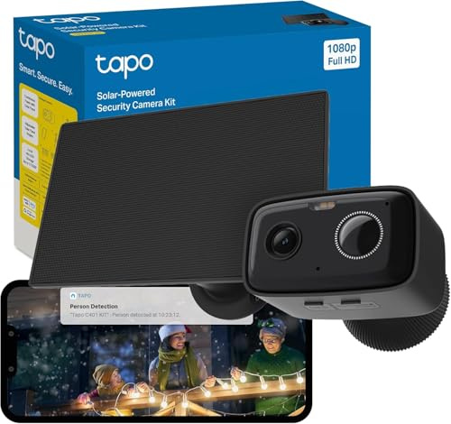 Tapo C401 KIT Solar Überwachungskamera für außen, 1080p, 180-Tage-Akku, Kabellos, Farbnachtsicht, 2,4 GHz WLAN, Zwei-Wege-Audio, KI-Erkennung, lokale microSD-Karte oder H500-Homebase