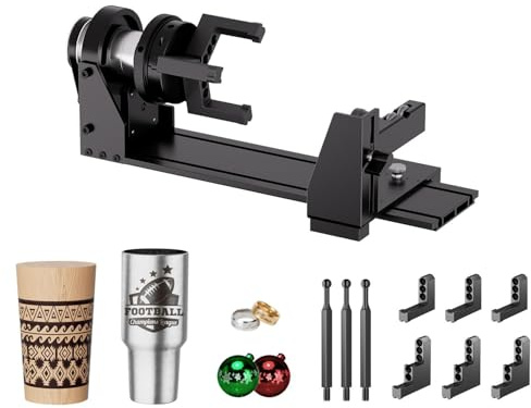 Longer Rotary Modul für Lasergraviermaschine, Spannfutter mit Y-Achse zum Gravieren von Gläsern, Bechern, Flaschen und anderen Zylinderobjekten, kompatibel mit Ray5 & B1 Serie