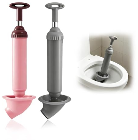 2 Pcs High Pressure Toilet Plunger, Quick Cleaning Toilet Unblocker, Sink Curved Drain Unblocker for Unblocking Bathroom Kitchen Floor Drain Sink Shower Pipe Clog