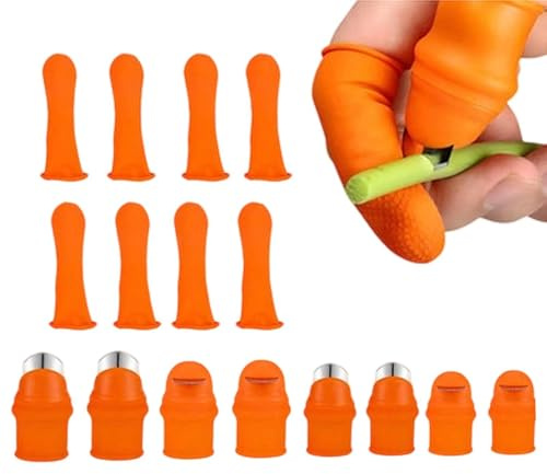 Fangssiy Coupe-Pouce en Silicone | 16 pièces en Acier Inoxydable,Coupe-Pouce en Silicone pour Le Jardinage - pour Concombres Tomates Haricots Verts Pastèques Fraises et Agrumes