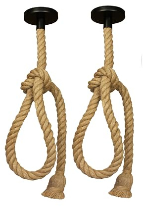 Genérico KKhome Lámpara Colgante de Cuerda de Cáñamo, Casquillo E27, Pack 2 | Estilo Náutico, Cable de 1,5 m, Uso Interior