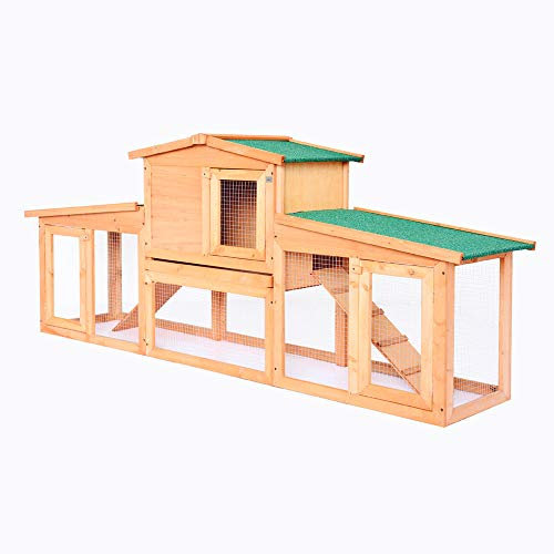 MYPETS - XXL 210x45x85 cm Hasenstall Castle Rabbit Star für Draußen - Kaninchenstall witterungsfest und Winterfest - Käfig für Hasen,Kaninchen, Meerschweinchen - Kleintierstall mit Auslauf