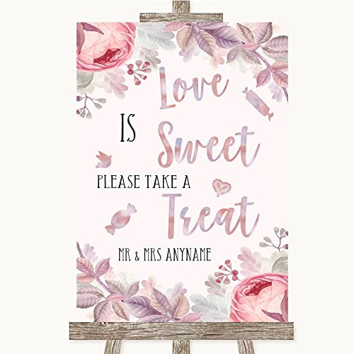 Blush Rose Gold & Lilac Collection Blush Rose Gold & Lilac Love is Sweet Take A Treat Candy Buffet Wedding Sign