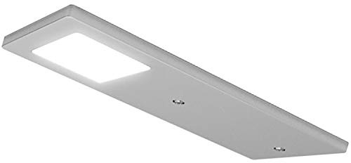 1 Pack | Bright 5W LED Low Profile Under Cabinet Panel Spot Lights & Driver Kit | Aluminium & Natural White | Kitchen Worktop Countertop Cupboard Unit Down Light | Modern Slim Lighting Fitting