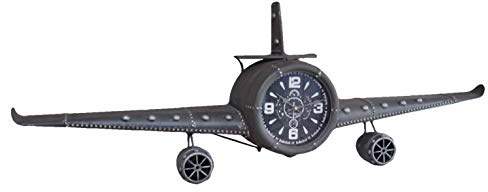 east2eden Vintage Retro Wanduhr Flugzeug Metall Braun