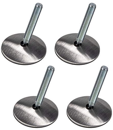 Gedotec Regulierschraube M10 x 60 mm Verstellschraube Schwerlast Stellschrauben für Tischbeine & Möbelfüße | Edelstahl matt | Möbel-Stellfüße Made IN Germany | 4 Stück - Verstellfüße mit Kugelgelenk