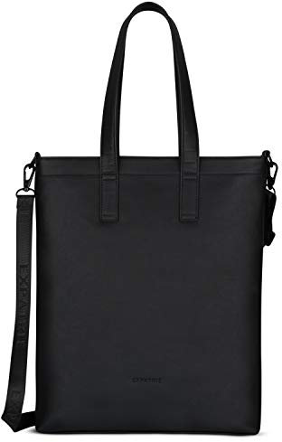 Expatrié Shopper Damen Schwarz Sophie Schultertasche aus veganem Leder - PU Ledertasche Umhängetasche Handtasche Groß - Elegante Tote Bag mit Laptopfach & abnehmbaren Schultergurt