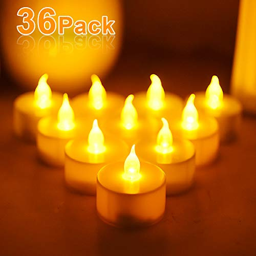 LED Kerzen,36 Stück Flammenlose LED Tealights, Flackern Teelichter, elektrische Kerze Lichter Batterien Dekoration für Weihnachten, Weihnachtsbaum, Ostern, Hochzeit, Party