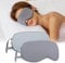 Schlafmaske Damen und Herren, Beidseitig Verwendbare schlafmaske seide, Schlafbrille, Bequemer Schlaf für zu Hause und auf Reisen Grau, Hellblau