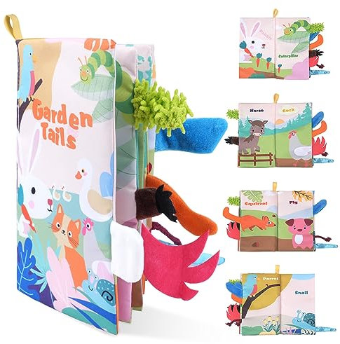 Vicloon Stoffbuch, Babybuch Quiet Book knisterbuch Stoffbuch fühlbuch, Bilderbuch aus Stoff für Baby, Wunderschön Gestaltetes Babyspielzeug, Weiches Knisterbuch für Babys, Baby Spielzeug 0 3 6 Monate