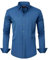 J.VER Men's Long Sleeve Blue Dress Shirt Stretch Non Iron Solid Button Down Business Casual Regular Fit Formal Shirt Wedding Work L